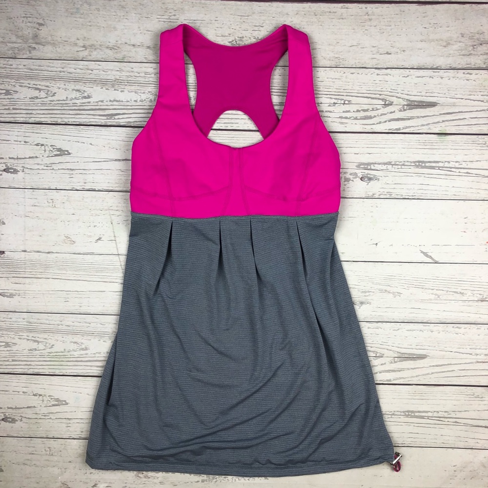 Lululemon: Run Your Heart Out Tank Pink and Grey